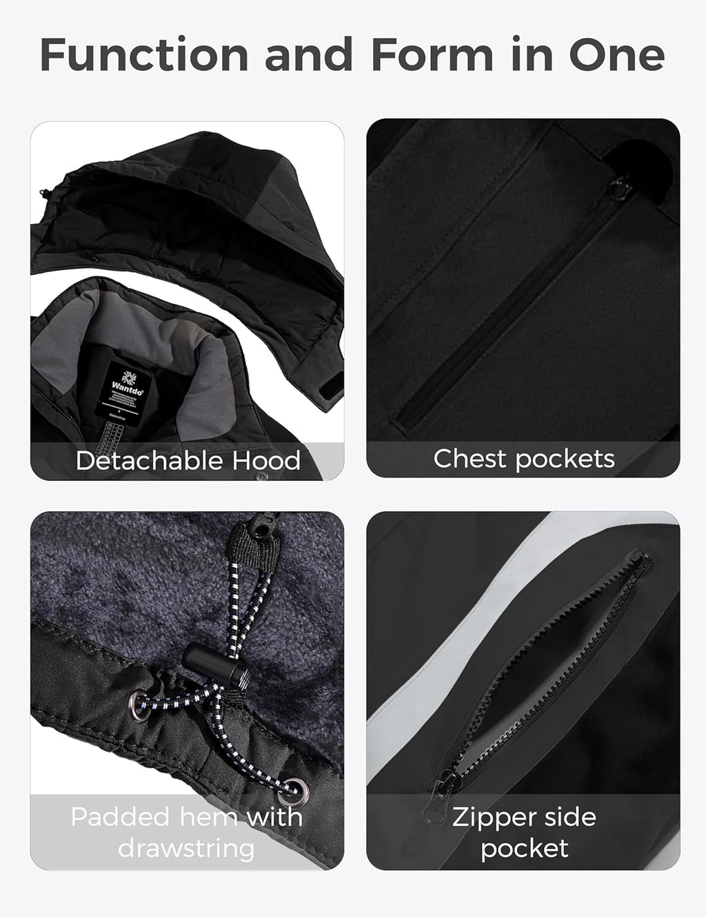 Men'S Mountain Waterproof Ski Jacket Warm Winter Snowboarding Jacket Snow Rain Coat
