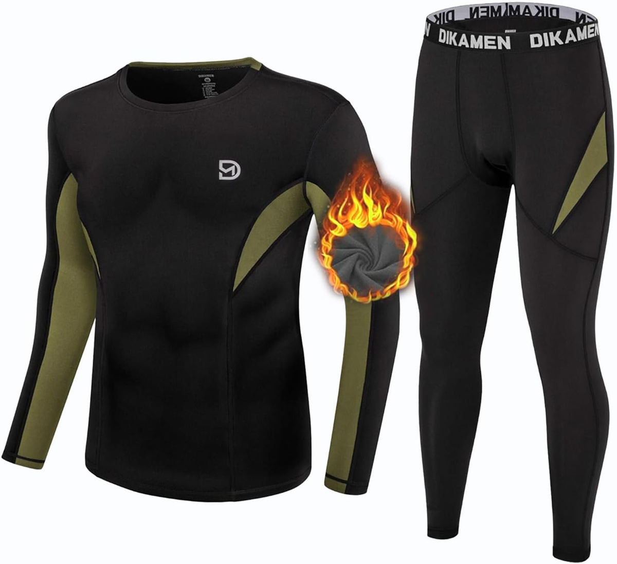Men'S Thermal Underwear Performance Tactical Sports Shapewear Thermal Set