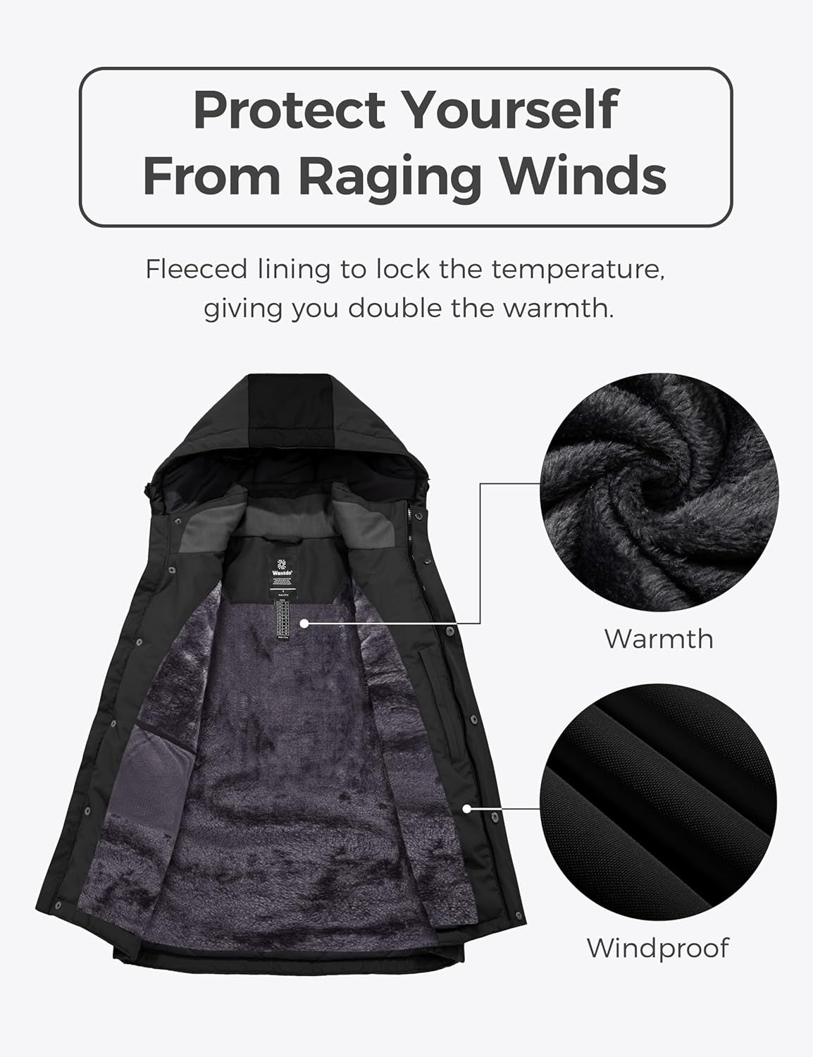 Men'S Mountain Waterproof Ski Jacket Warm Winter Snowboarding Jacket Snow Rain Coat